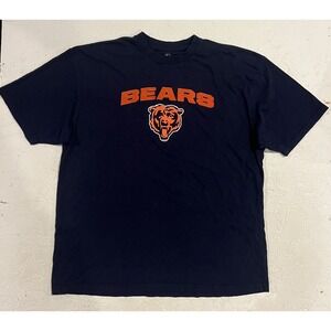 Majestic Chicago Bears Embroidered Shirt Mens 2XL Logo NFL Football Short Sleeve